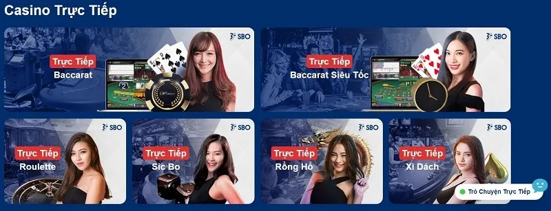 Live Casino tại nhà cái Sbotop