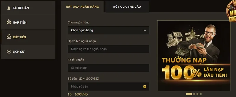 Phải có tài khoản ngân hàng cá nhân của mình để nhận tiền