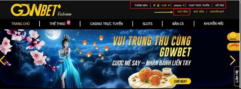 Vào trang chủ của nhà cái GDWbet