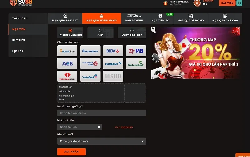 nạp tiền sv88