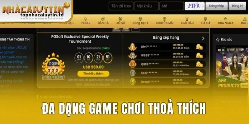 Những sảnh game đặt cược bất tận